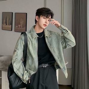 [파파브로]남성 연청 데님 지퍼 자켓 LD-JKA-QSIS668