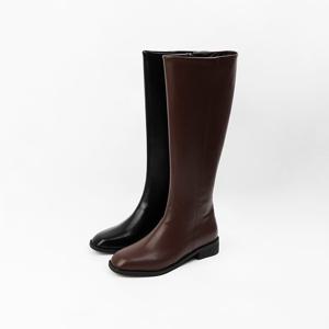 [신난다슈]여성 롱부츠 3cm 여자 플랫 부츠 발편한 통굽 낮은굽 사각코 빅사이즈 EF25838