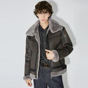 [버커루]남성 스웨이드 하이넥 빈티지 무스탕 점퍼 B244LI320P