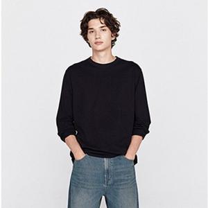 [지오다노] 남자 무지 면 코튼 저지 퍼펙트 긴팔 티셔츠 025910