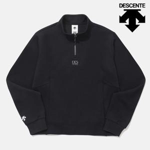 [데상트]데상트 여성 셔링 엠보 반집업 맨투맨 SP322UAN89BLK0