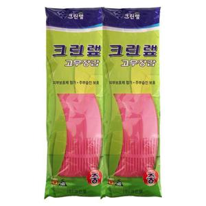 크린랩고무장갑 주방용고무장갑 크린랩 주방용 고무장갑 중(37cmX11cm) X 2개