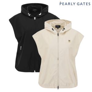 파리게이츠  여성 프린팅 백 메쉬 후드 집업 베스트 521E3TSA22 BJ