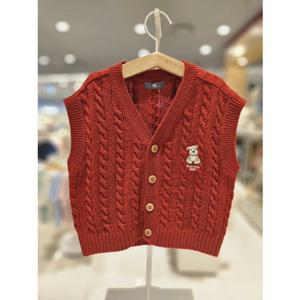 블루독베이비[hu]25.FW가을겨울 (RD)블루독브이넥니트베스트 45A19-220-02 니트조끼 니트가디건 베스트