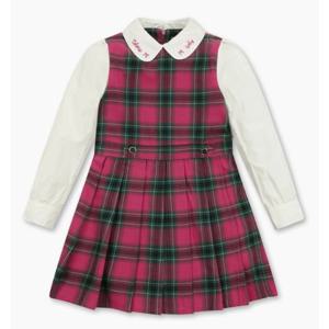 [베네통키즈]25FW-레이어드 체크 원피스/QAOP08541