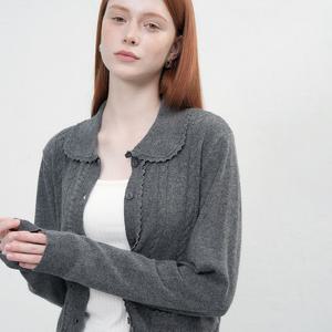 WOMAN 레이스 카라 가디건 [CHARCOAL] / WBE3L04502