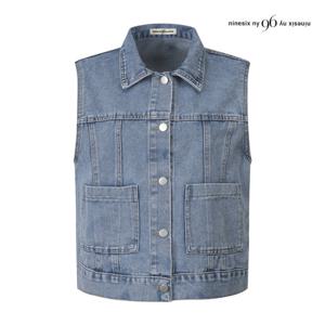 나인식스뉴욕  사각 포켓 데님 베스트 (NP9VT001M0)