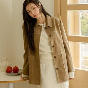 [올리브데올리브]플랫 카라 스웨이드 싱글자켓 OL5AJ801