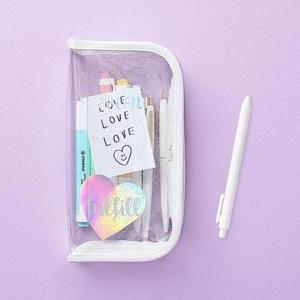 투명 홀로그램 글리터 클리어 포켓 펜 파우치 필통