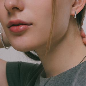 제이로렌 펜타곤 원터치 실버 귀걸이 M04010