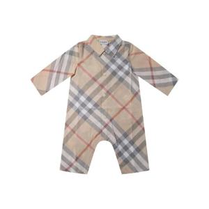 BURBERRY KIDS 8092758 Check cotton playsuit