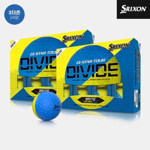 [2더즌 24알]던롭코리아 정품 스릭슨 Q-STAR 투어 5 디바이드 골프볼[남여공용][옐로우블루][3피스]