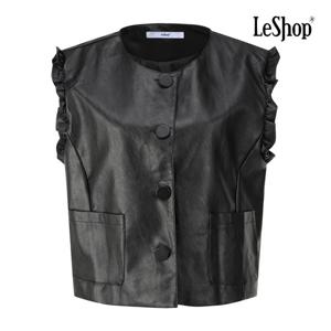 [르샵]투 포켓 프릴 비건 레더 베스트 BP9VT012A