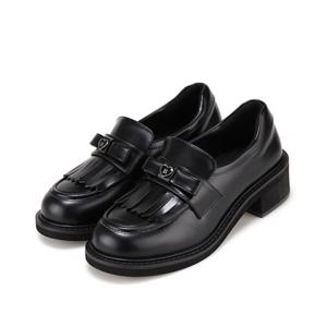 [BABARA] 바바라 하트장식 리본 프린지 로퍼 BBH541BK