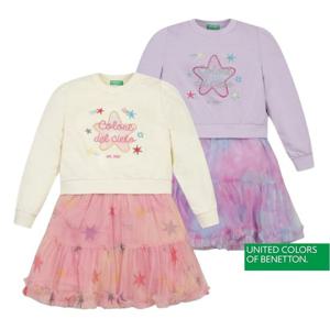 [베네통키즈]25FW 져지 믹스 샤 원피스 QAOP04541