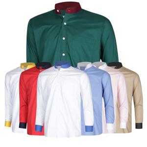 [파파브로]국내제작 헨리넥 카라 배색컬러 셔츠 DE-SHAH-2088