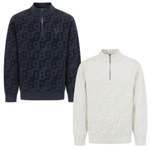 [파리게이츠]511E4TR401-남성 로고 니팅 하프집업 티셔츠-(25년가을)