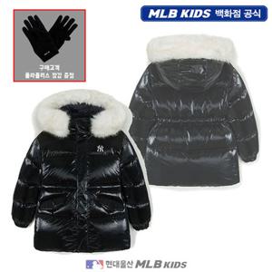 [MLB키즈US] (7FDJB2156-50BKS) [플리스장갑증정] 프리즘 걸스 글로시 미드 덕다운 아동패딩 키즈패딩