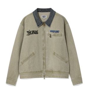 와키윌리 카라 배색 워크재킷 B1 WA2503JK33 BE BL