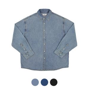 [파파브로]3컬러 루즈핏 릴렉스드 데님 긴팔셔츠 SQ-SHA-9002