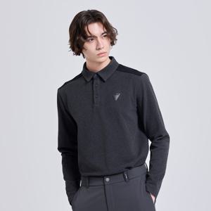 챌린저 남성 소프트 양면기모 카라넥 긴팔 티셔츠 다크그레이 CHE4MLT5451DG