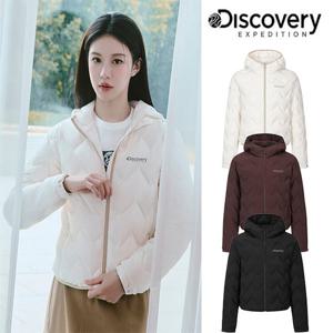 디스커버리 25FW 신상/여성/고윤정착장/퀄팅/무봉제/세미오버핏/세미크롭/티베른 튜브 구스다운 경량패딩 DWDJ84056