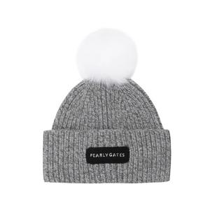 여성 탈착 폼폼이 메란지 니트 비니 521E4CP012GY