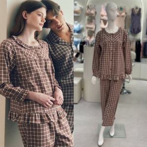 [비너스]웜후레쉬 선염체크 여성파자마 [VPA4580W]