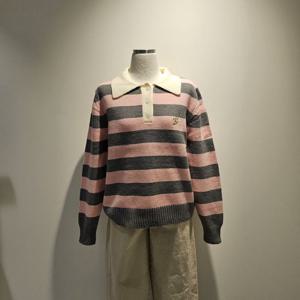 [나인스텝]도로시 카라넥 줄무늬 니트N25NW5417