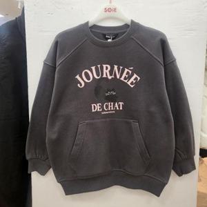 소이 HC22 냥이 포켓 기모 맨투맨티 25W05458