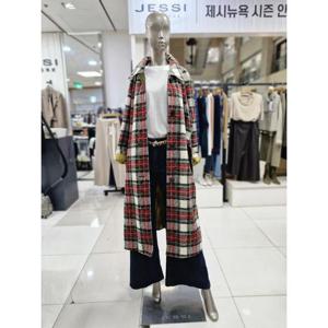 제시뉴욕 세이브존04 체크 벨티드 롱코트 ME9HL0390HL