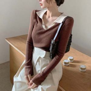 티셔츠 니트 배색 D27 골지 HH 카라