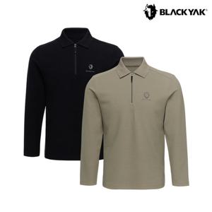 블랙야크 남성 지퍼 카라 긴팔티 무지 기모 등산 티셔츠 1BYKTWU002