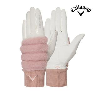 캘러웨이 2025 윈터 페어리테일 여성용 양손 방한 합피장갑 핑크