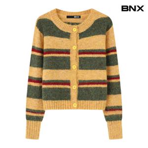 [비엔엑스]컬러 배색 스트라이프 니트 가디건 (BX4CD002L0)