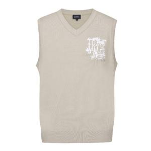 M 파리게이츠나시 NQC 511D3SV201_BG 남성 배색 로고 브이넥 니트 베스트