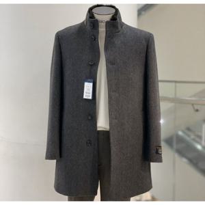 [바쏘옴므]Y4CJ-51A 캐시미어 천연모피 퍼 하이넥 하프 코트