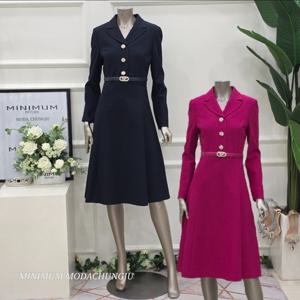 [미니멈]MD 카라넥 블링버튼  원피스 MD MMYCAWO9090DV