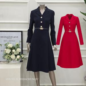 [미니멈]MD 카라넥 블링버튼  원피스 MD MYCAWO9090DV