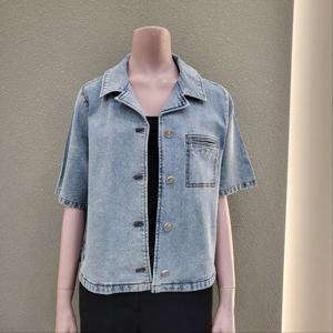 [꼼빠니아]카라넥 원버튼 데님 재킷 CAFU5-WDJ200 _IC