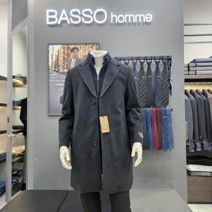 [바쏘옴므]심플 포인트배색앞섭탈부착울캐시미어코트WSY4CJ14