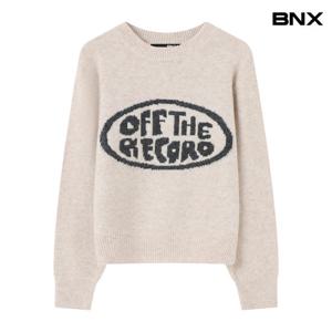 [비엔엑스]레터링 자수 데일리 긴팔 니트 (BX4KP011L0)