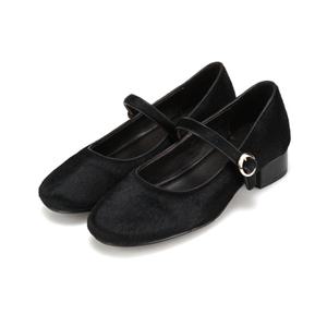 [BABARA] 바바라 소가죽 송치 메리제인 펌프스 BBI535BK