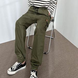 남성 데일리 허리 밴딩 면 카고 조거팬츠 포켓 바지