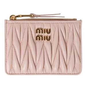24FW 미우미우 마테라쎄 나파 가죽 카드지갑 파우더 핑크 5MC093 2FPP F0236