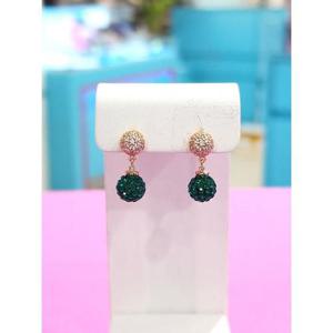 로뎀 세이브존05 Elegance 투볼 은침 귀걸이(그린) RD25100262