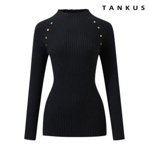 [탱커스]페이크 버튼 골지 반하이넥 니트 (TX4KP016L0)