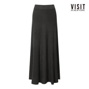 [비지트인뉴욕]미니멀 플레어 A라인 니트 스커트 (V5ASR01)