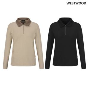 [웨스트우드] 여성 코듀로이 카라 반집업 티셔츠 (2컬러) WP4WCTP432