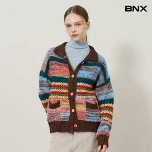 [비엔엑스]하이넥 컬러 버튼업 페어아일 니트 가디건 (BX4CD026L0)